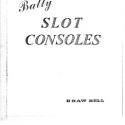 Bally Draw Bell Slot Console Parts Catalog
