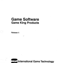 I.G.T. Game King Products, Game Software Manual